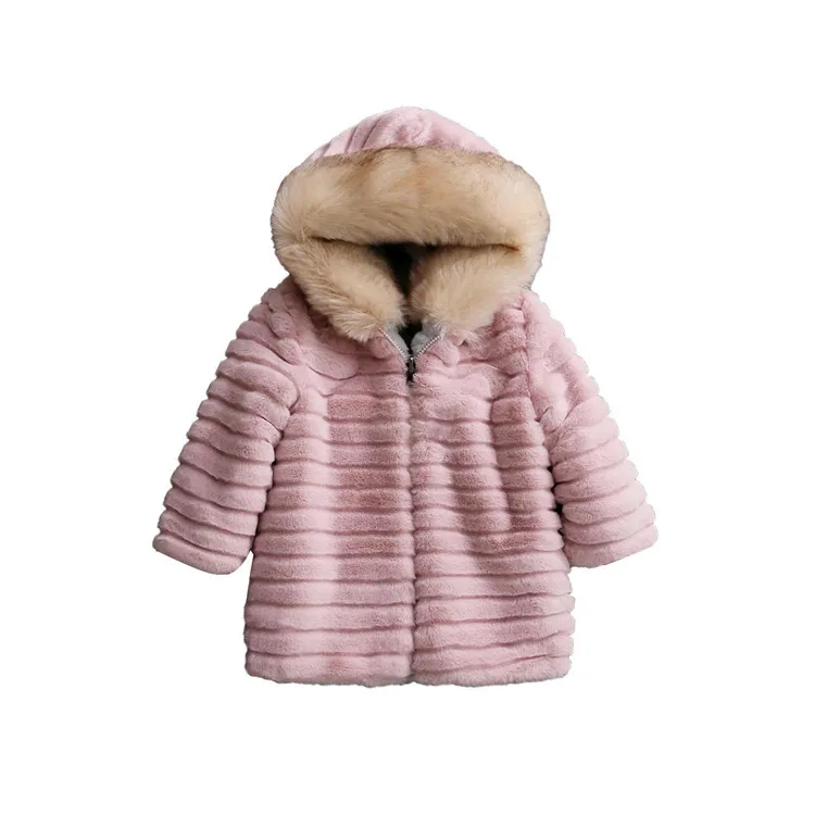 

2019 Baby Teenage Winter Thick Children Parka Kids Girls Faux Fur Fleece Hooded Coats Wearable on Both Sides Jackets Clothes