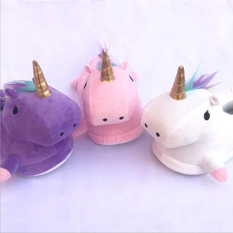 

Unicorn winter slippers pony Unicorn indoor full-heeled couple plush cotton slippers