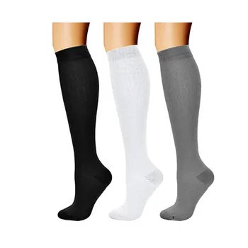 

Varicose Vein Leg Relief Pain Knee Socks Pressure Compression Stockings Unisex Solid Color Thigh High Socks Nylon Long Socks New