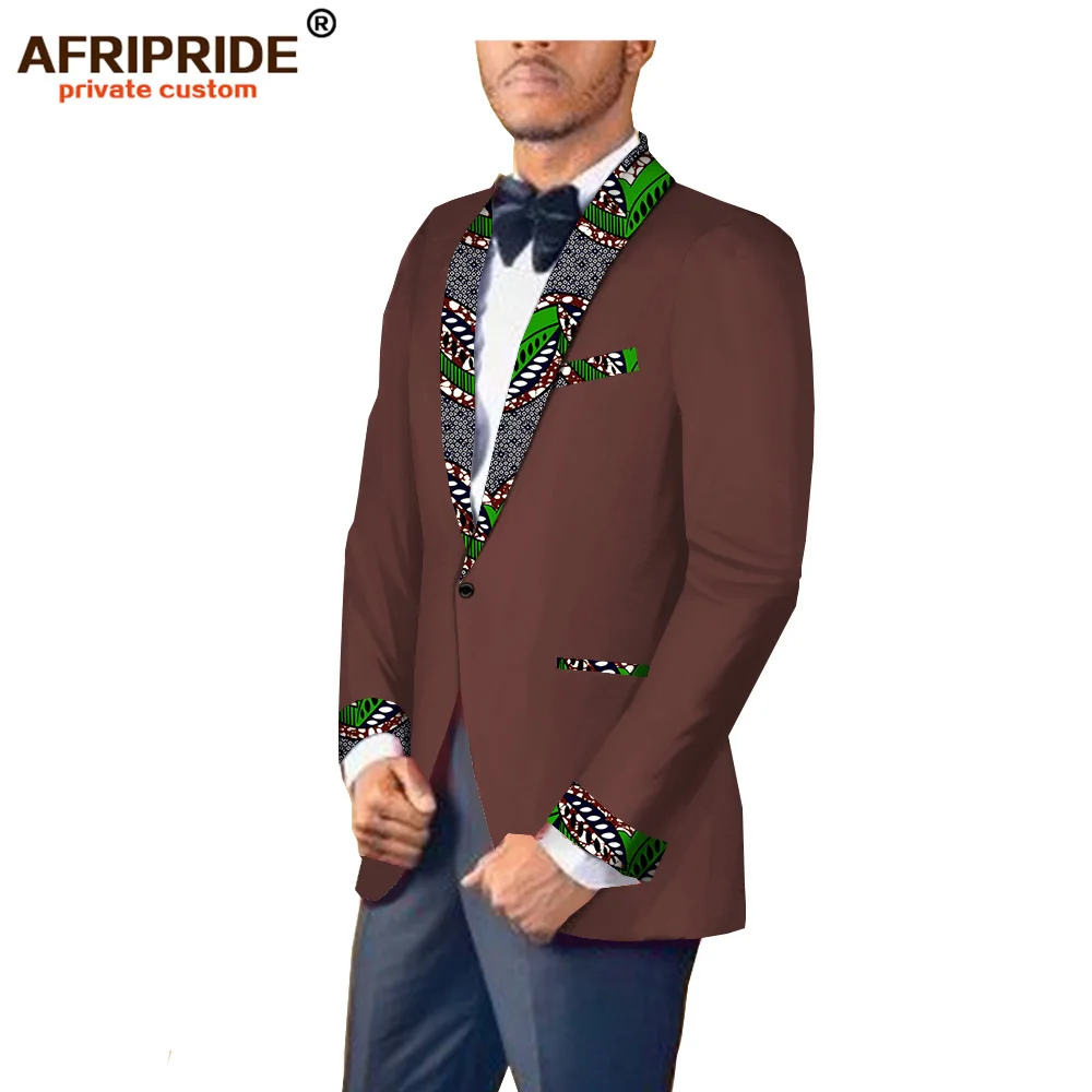 2018 Африканский принт Весна и осень костюм куртка для мужчин AFRIPRIDE сделанный на