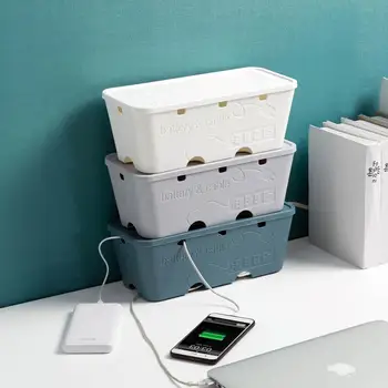 

Socket Storage Box Desktop Power Cord Data Cable Finishing Box Plug Board Socket Cable Management Box Hub Home Office Organizer