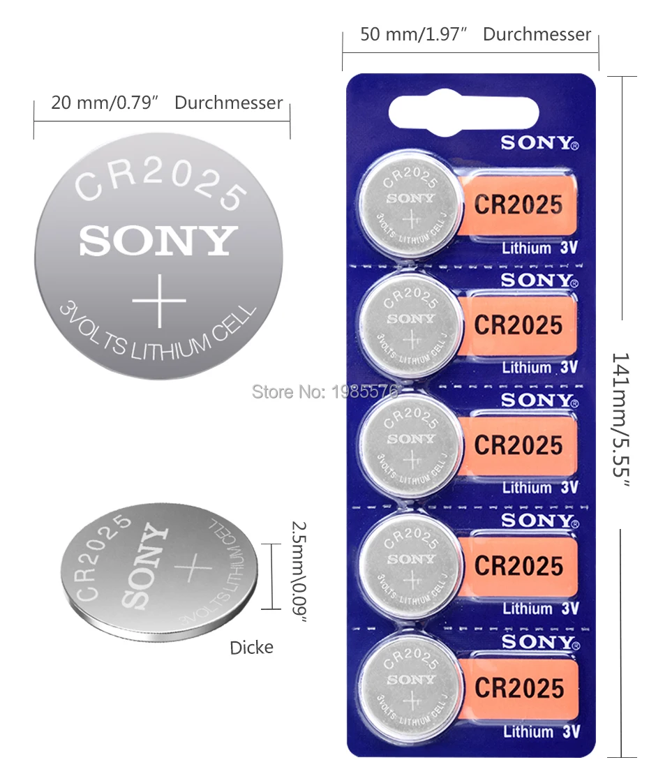 10 шт. для sony 3V CR2025 батарейки для монет DL2025 BR2025 KCR2025 CR 2025 литиевая батарея для часов игрушки пульт дистанционного управления