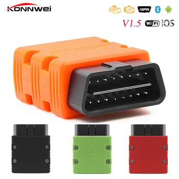 

NEW KONNWEI OBD2 Scanner KW902 WIFI ELM327 V1.5 Bluetooth Autoscanner PIC18f25k80 MINI ELM 327 OBDII Code Reader for Android IOS