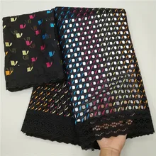 Черная швейцарская вуаль кружева в швейцарском стиле Tissu Dentelle нигерийская кружевная фабрика лидер продаж Модные женские швейцарские сухое кружево 5+ 2 ярдов