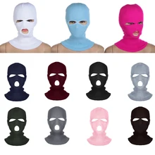 Армейская тактическая 3 отверстия полная маска зимняя теплая маска шапка шарф 3 в 1 Балаклава Капюшон мотоциклетный шлем полный шлем