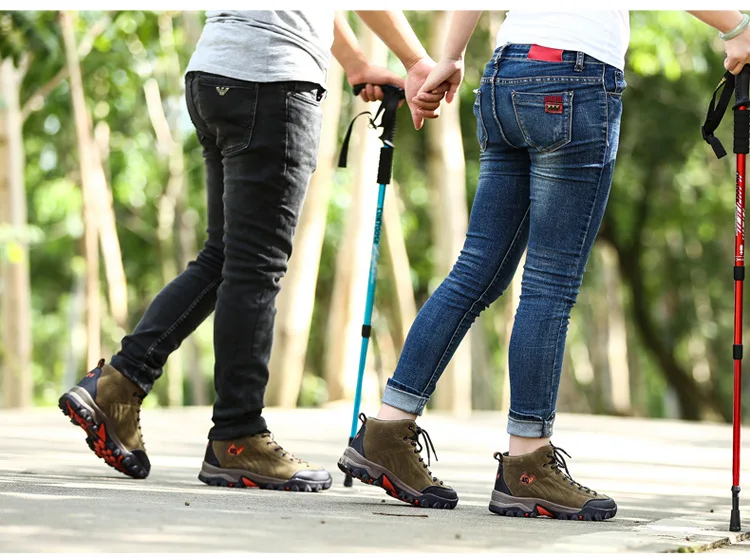 Zhi jia/зимняя обувь с хлопковой подкладкой новые стильные уличные ботинки для скалолазания Нескользящие износостойкие теплые походные ботинки