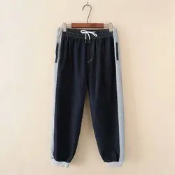 Новинка 2019, осенние женские джинсы 5XL, большие размеры, растягивающиеся панелями, в полоску, свободный стиль, KKFY3930
