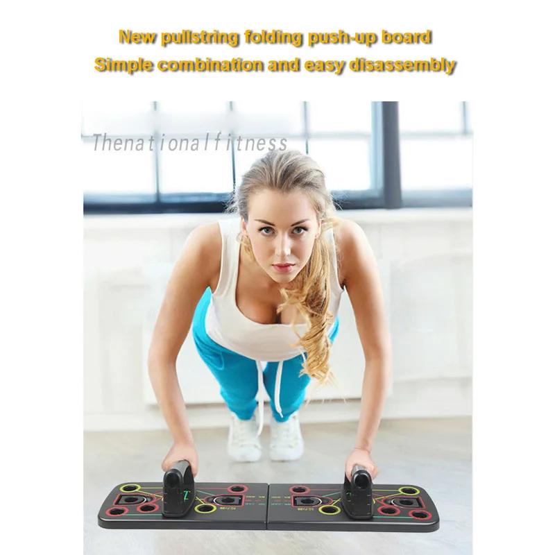 

Push-up support male fitness equipment home chest muscle training exercise Russian stand support multi-function pull rope traini