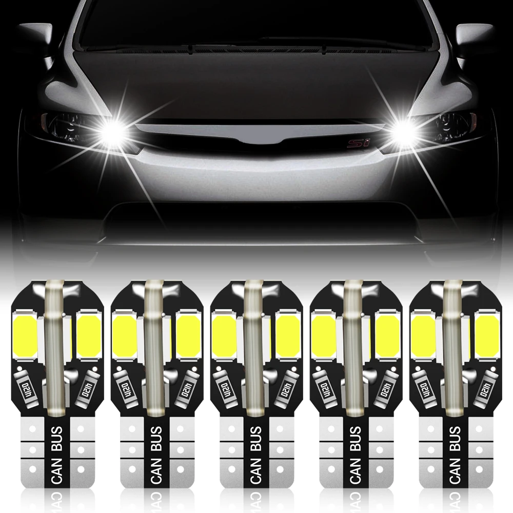 5 шт. светодиодная лампа T10 W5W 2825 для салона Mercedes Benz W203 W211 W204 W210 W124 AMG CLA W212 W202 W205 W220