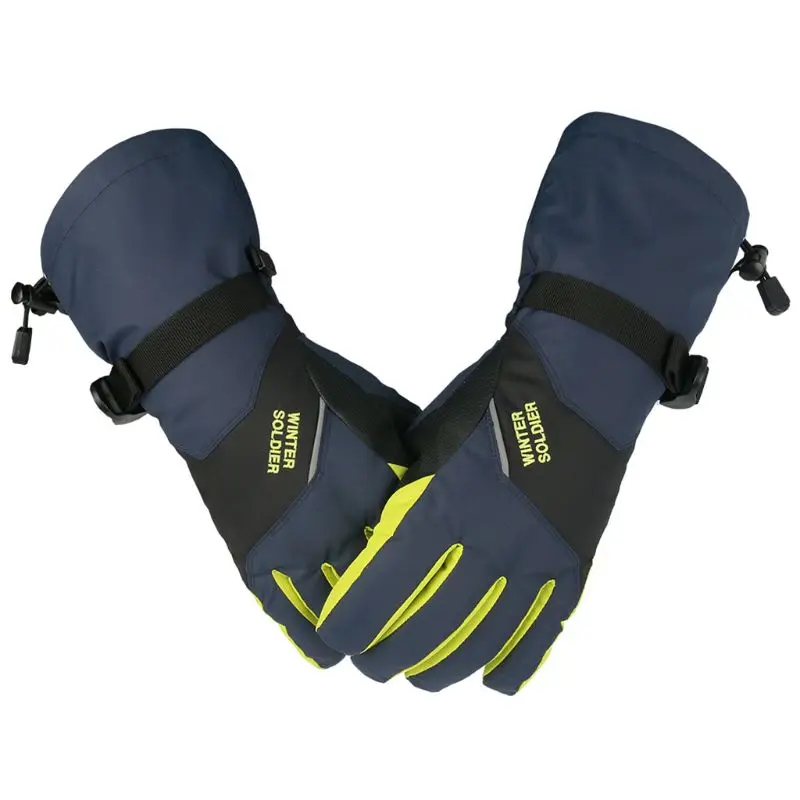 Взрослые водонепроницаемые ветрозащитные зимние лыжные перчатки унисекс, для сенсорных экранов плотные перчатки AXYD