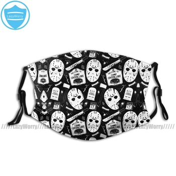 

Friday 13Th Mouth Face Mask Welcome Campers Facial Mask with 2 Filters Lovely Mask for Adult Fashion