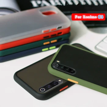 Перейти на Алиэкспресс и купить Для Realme C3 чехол прозрачный мягкий матовый твердый пластиковый чехол на заднюю панель для OPPO Realme C3 ударопрочный чехол