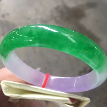

Only One !57.3MMCertified (Grade A)100% Natural Green Jadeite JADE Bracelet Women Bangle