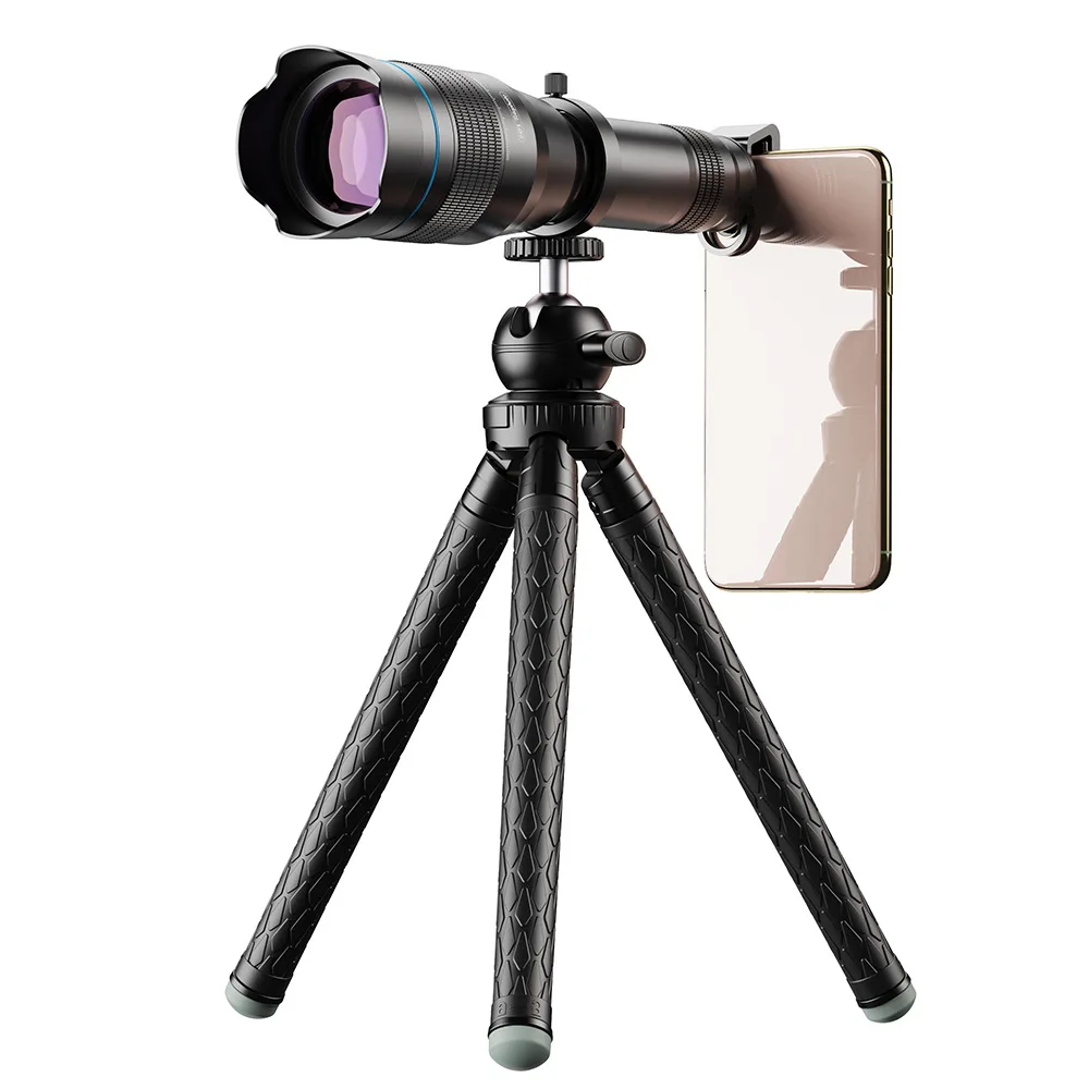 APEXEL HD 60X металлический телескоп объектив телефон камера Супер телефото Монокуляр+ Выдвижной Штатив для iPhone huawei все смартфоны