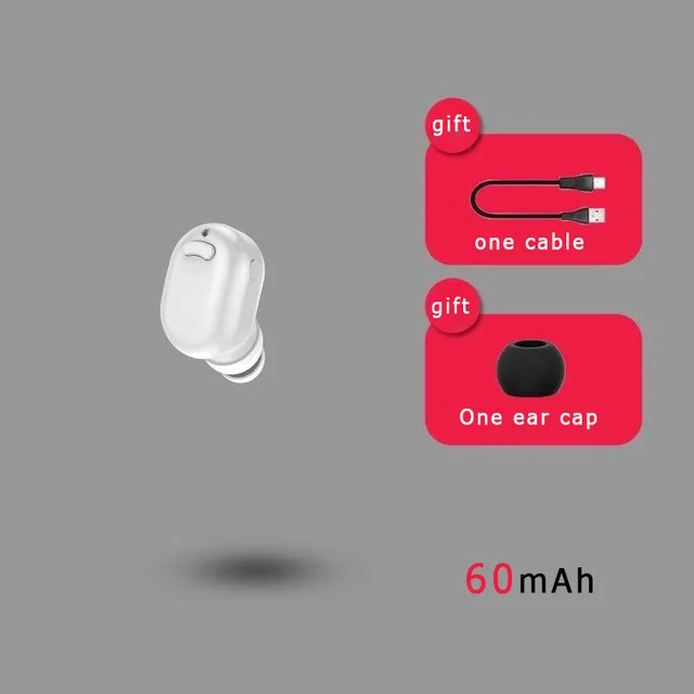 single ear white TWS Mini Bluetooth, беспроводные наушники 5,0, наушники с сенсорным управлением, B5, водонепроницаемые наушники, 9D, стерео гарнитура, 300 мА/ч, внешний аккумулятор - Цвет: single ear white