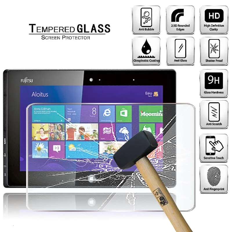 

Tablet Tempered Glass Screen Protector Cover for Fujitsu Stylistic Q572 Full Coverage Anti-Scratch Explosion-Proof Screen
