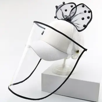

Children Protective Cap Anti-spitting Plastic Protective Mask Hat Dustproof Cover Mask Cap Kids Girls Big Bow Hat #20