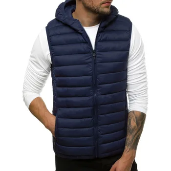 

Mens Fashion Jacket Sleeveless Vest Winter Fashion Casual Slim Coats Brand Clothing Cotton-Padded Men's Vest Men Waistcoat