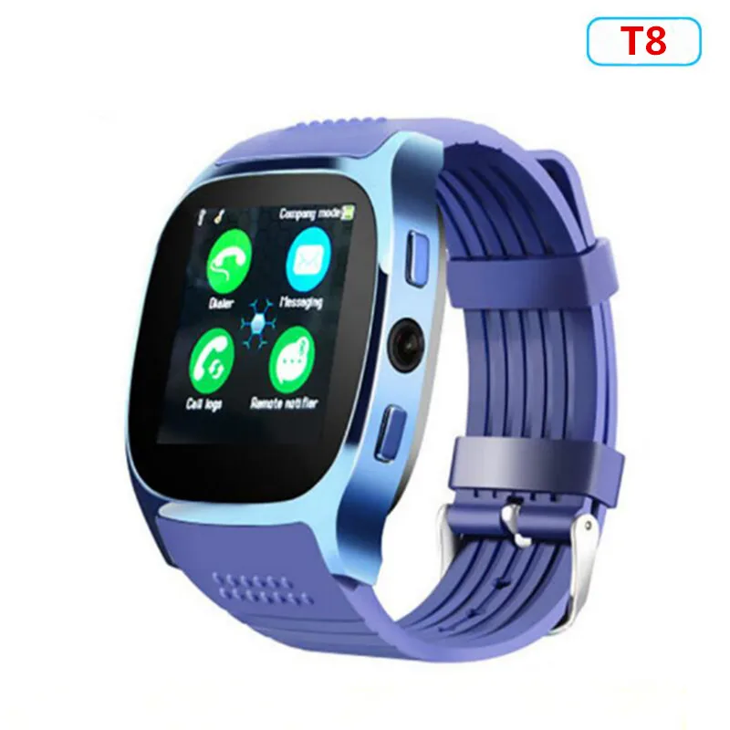 Bluetooth Смарт-часы DZ09 GT08 A1 T8 Q18 Z60 часы из сплава с слотом для sim-карты TF Музыка MP3 для телефона Android и IOS - Цвет: T8 Blue