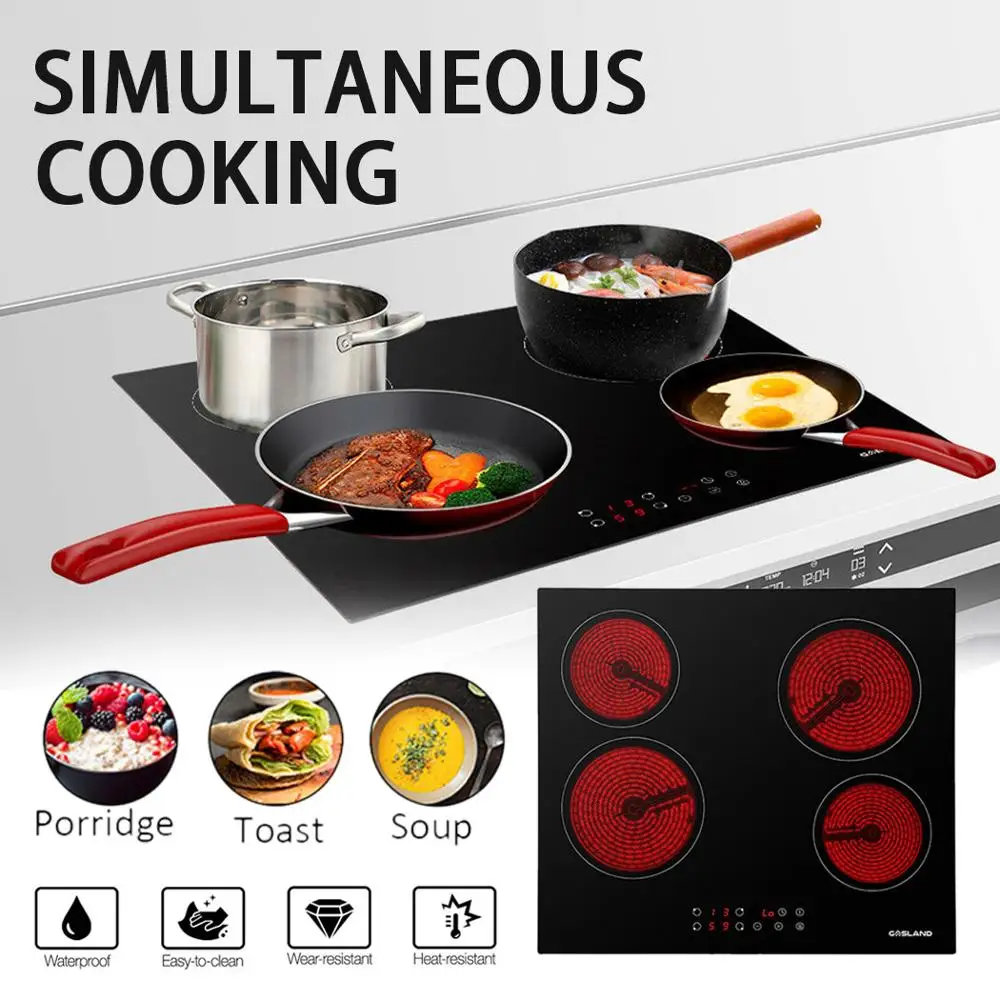 ceramic glass 4 head Electric Infra Cooker TaoLu Four hot plates Touch control
