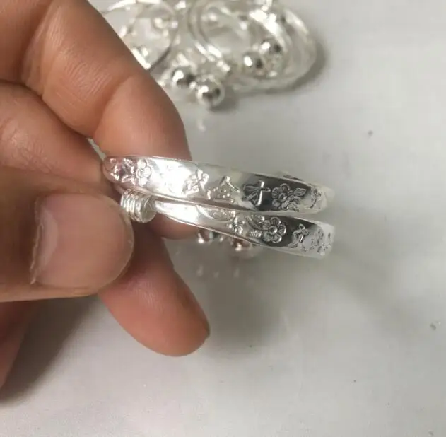 shipping&gt &gt&gt&gtNew Style Tibet Tibetan Silver Lucky Rings &quotMaitreya Buddha&quot Children's bracelet A Pair | Украшения и