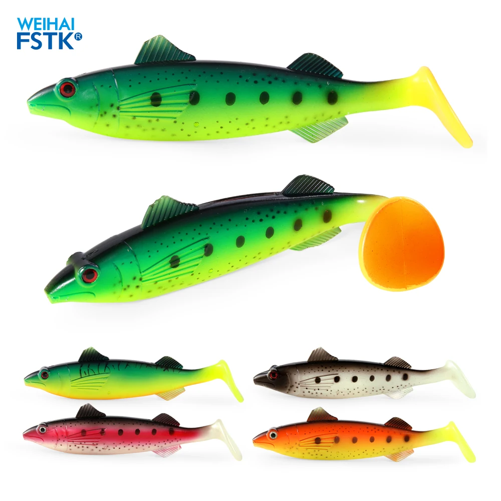

Fishing soft trout lure 18cm 65g artificial bait big shads soft PVC material for sea bass perch zander