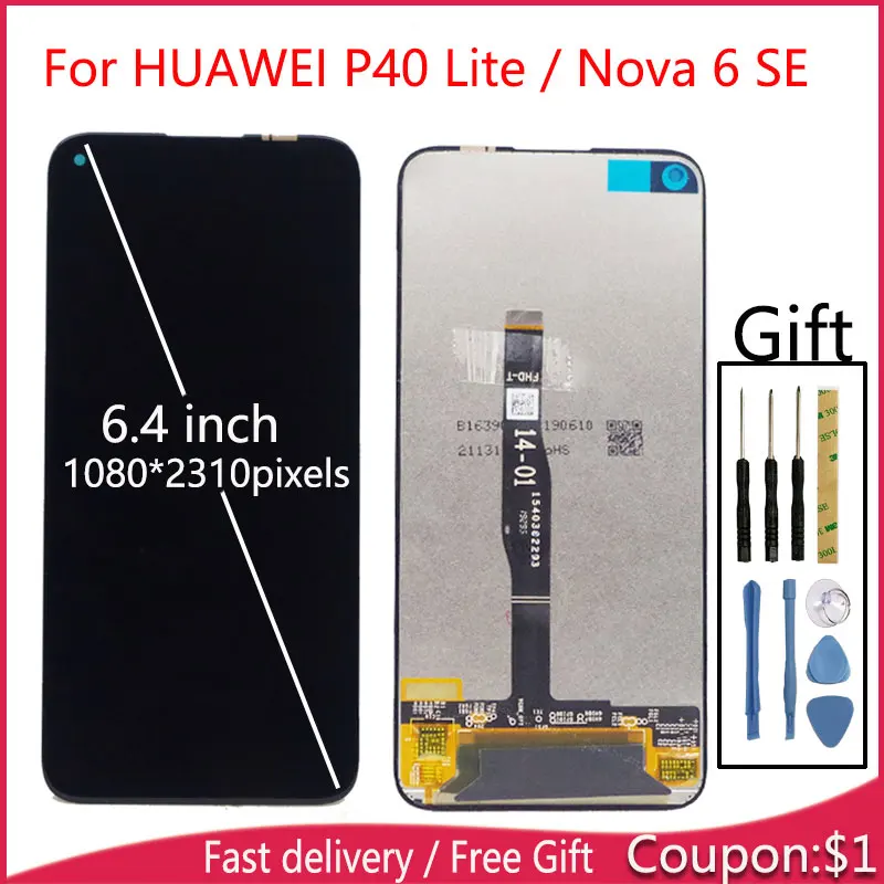 

Original Display For HUAWEI P40 Lite Lcd Display Screen For HUAWEI P40 Lite Screen Nova 6 SE LCD Screen Replacement