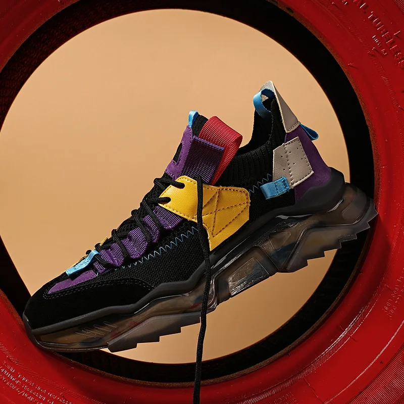 

High Quality New Men Running Shoes Chunky Sneakers Breathable Walking Outdoor Casual Sports Shoes Jogging Athletic Shoes Trainer