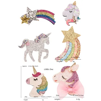 

200PCS Unicorn Accessories Rainbow Kids Girls Hair Accessories Boutique Head wraps DIY Hair Bows Barrettes for Headband