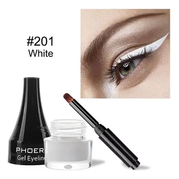 

Wholesale 10Colors Matte Eye Liner Gel Cream with Brush Waterproof Lasting White Black Eyeliner Pen
