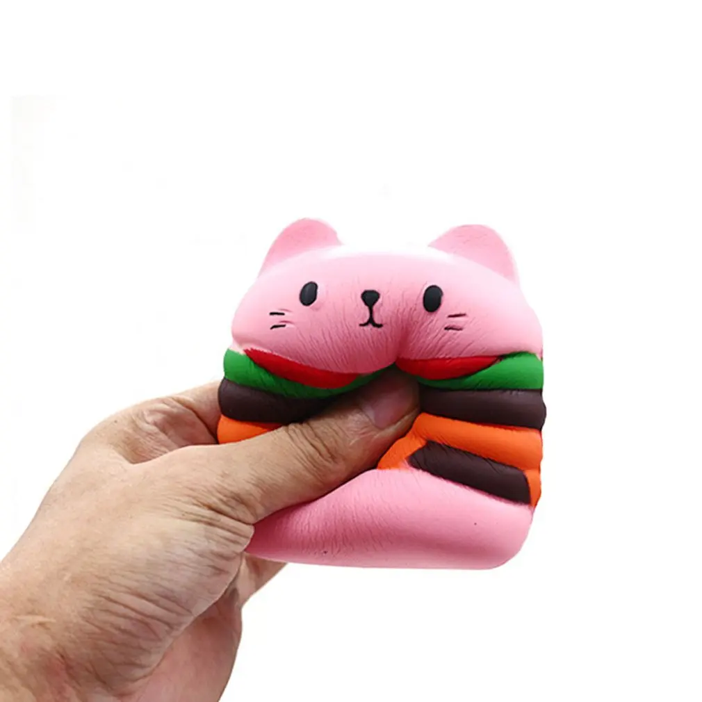 Игрушки для симуляции бургеров, котов, медленно поднимающиеся игрушки, медленно поднимающиеся Kawaii игрушки, мягкий отскок, снятие стресса, подарок, вентиляционные игрушки