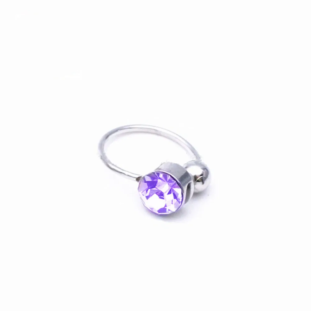 purple 1 пара, стразы, серьги без пирсинга, u-образный кристалл, клипсы для ушей, серьги из нержавеющей стали, модные ювелирные изделия для девочек, аксессуары - Окраска металла: purple