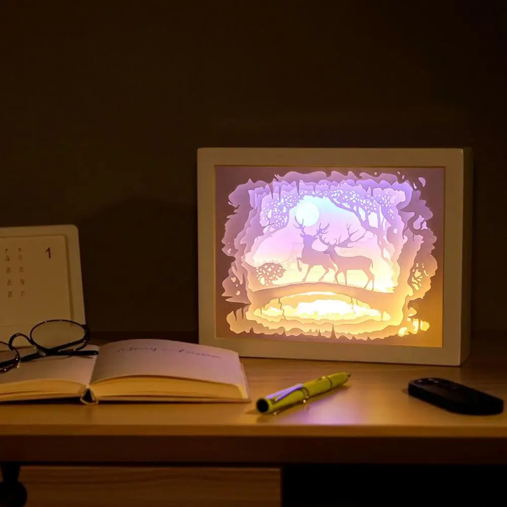 Рамка для фотографий Cadre Foto Art Decor лампа свет 3D ночной бумажный узор Картина светодиодный стол Porta retrato Otoramki Марко 2