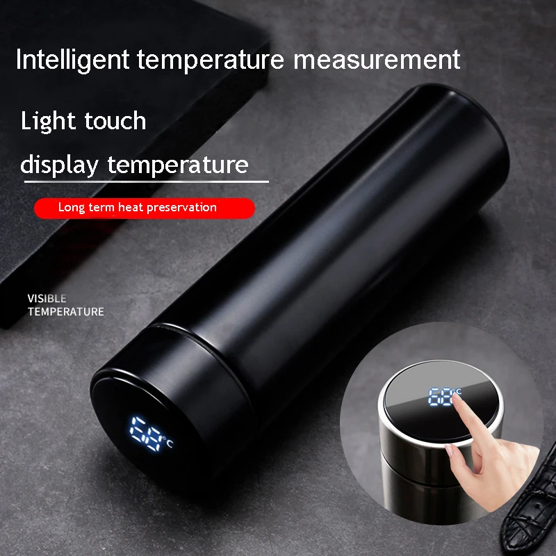 

500ML Temperature Display Stainless Steel Thermos Cup Vacuum Flask Water Thermal Travel Cup Drinking Bottle Insulated Coffee Mug