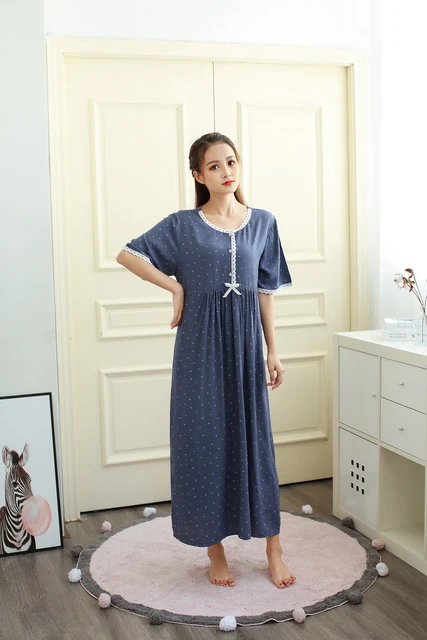 New loose dress women short sleeve summer nightgown casual home