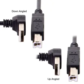 

Up or Down angled USB 2.0 Male to B type Male Cable for Printer scanner Hard Disk 20cm