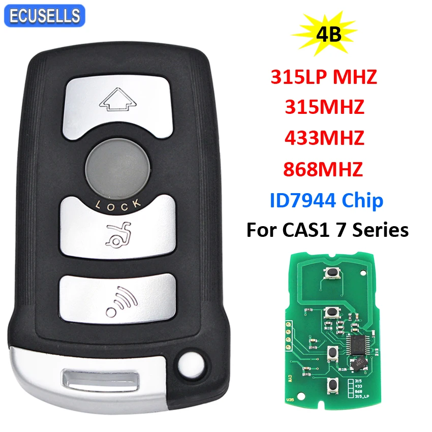4 кнопки дистанционного смарт Ключи 315LP МГц 315 433 868 ID46 / ID7944 чип для BMW CAS1 7 серия E65 E66