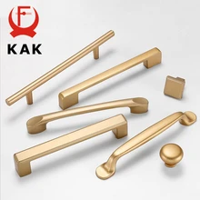 Manijas de gabinete dorado mate KAK estilo europeo, tiradores pomos de cajones para armarios de cocina de aleación de aluminio macizo