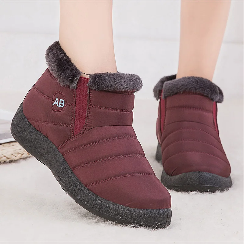 Женские ботинки; очень теплые зимние ботинки; зимняя обувь; женские повседневные ботильоны; botas Mujer; водонепроницаемые зимние ботинки; женские ботинки - Цвет: K06 Red