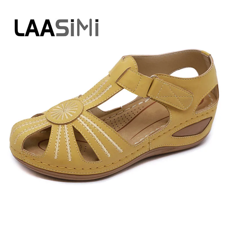 

LAASIMI Women Sandals Basic Fashion Summer Sandal Shoes Female Hook Casual Slip On Summer Single Flat With Shoe Ladies Shoes