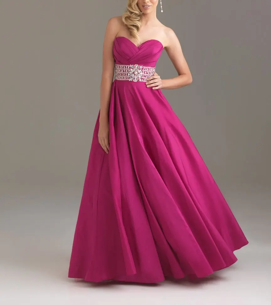 

Taffeta Fabirc Beading and Pleat Handwork Strapless prom Gown robe de soiree vestido de noiva 2018 bridesmaid dresses