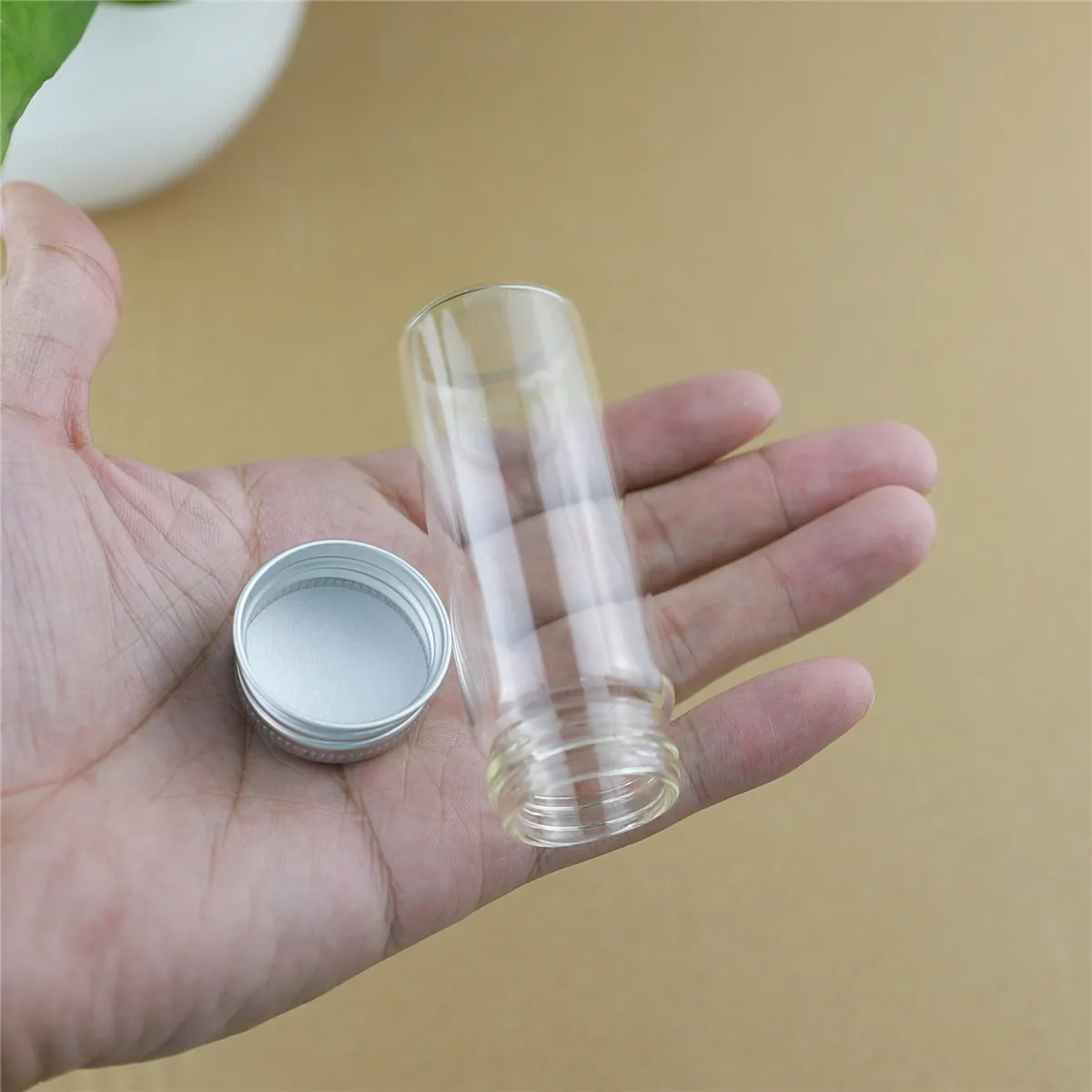 24 PCS/lot 20*30*80mm 40ml Small Glass Bottles Aluminum Caps Glass Tiny Jars Vials Transparent Glass Containers Perfume Bottles 3