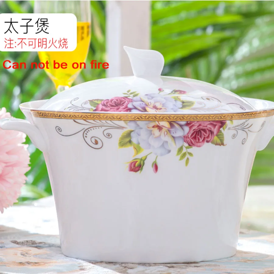 60 Heads jingdezhen ceramics chinese dishes tableware ceramics Dinner Dish Rice Salad Noodles Bowl rice bowl Dinnerware Sets