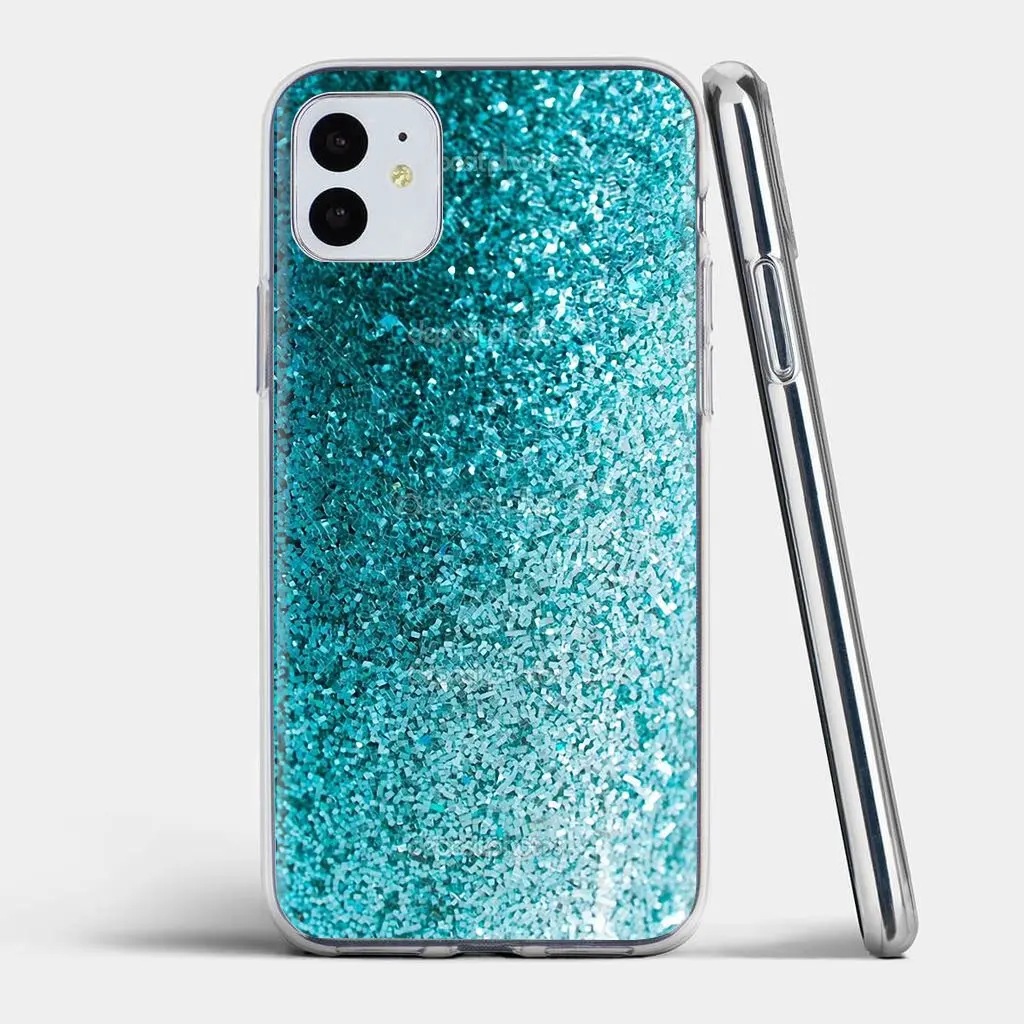 Мягкий чехол из ТПУ для телефона Nokia X6 2 3 5 6 8 9 230 3310 1 7 Plus 2017 2018 Teal Blue Glitter | Мобильные