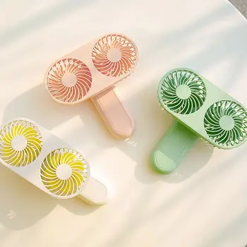 

3 Speed Adjustable Mini Handheld Fan Portable USB Rechargeable Dual Head Cooling Fan Desktop Air Cooler for Outdoor Office