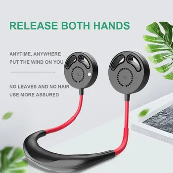 

Mini USB Portable Fan Neck Fan Neckband With Rechargeable Battery Small Desk Fans handheld Air Cooler Conditioner for Room