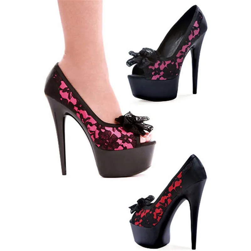 15cm Black lace dancing shoes, women's high heels friendship shoes, banquet dancing shoes