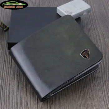 

Top Quality Genuine Leather Black Car logo Document Bag Wallet Card Package For Tesla Car Styling Car Accessories KUNBABY