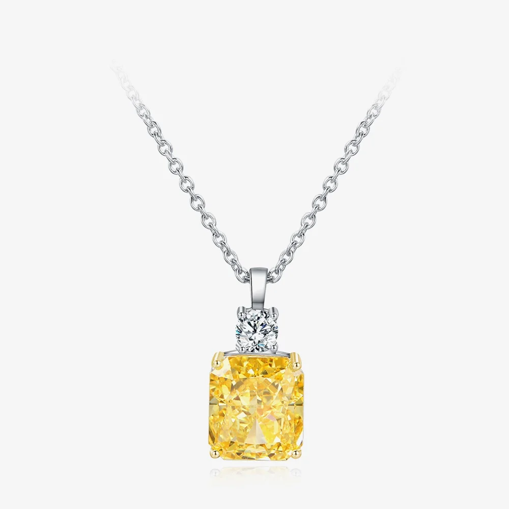 

Luxury 100% 925 Sterling Silver Created Moissanite Gemstone Wedding Cocktail Pendent Necklace Fine Jewelry Wholesale