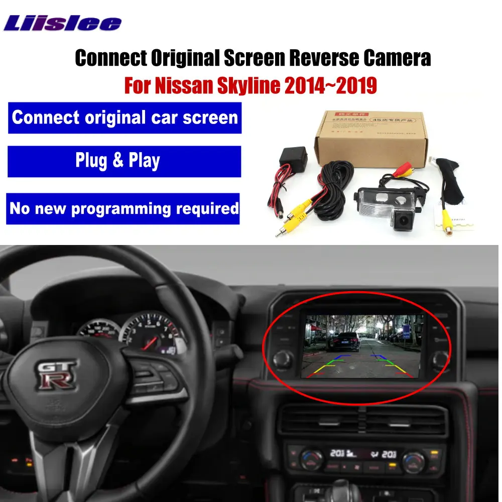 

Liislee Car Rear View Reverse Camera For Nissan Skyline 2014~2019 Original Factory Screen Monitor Compatible Parking Camera